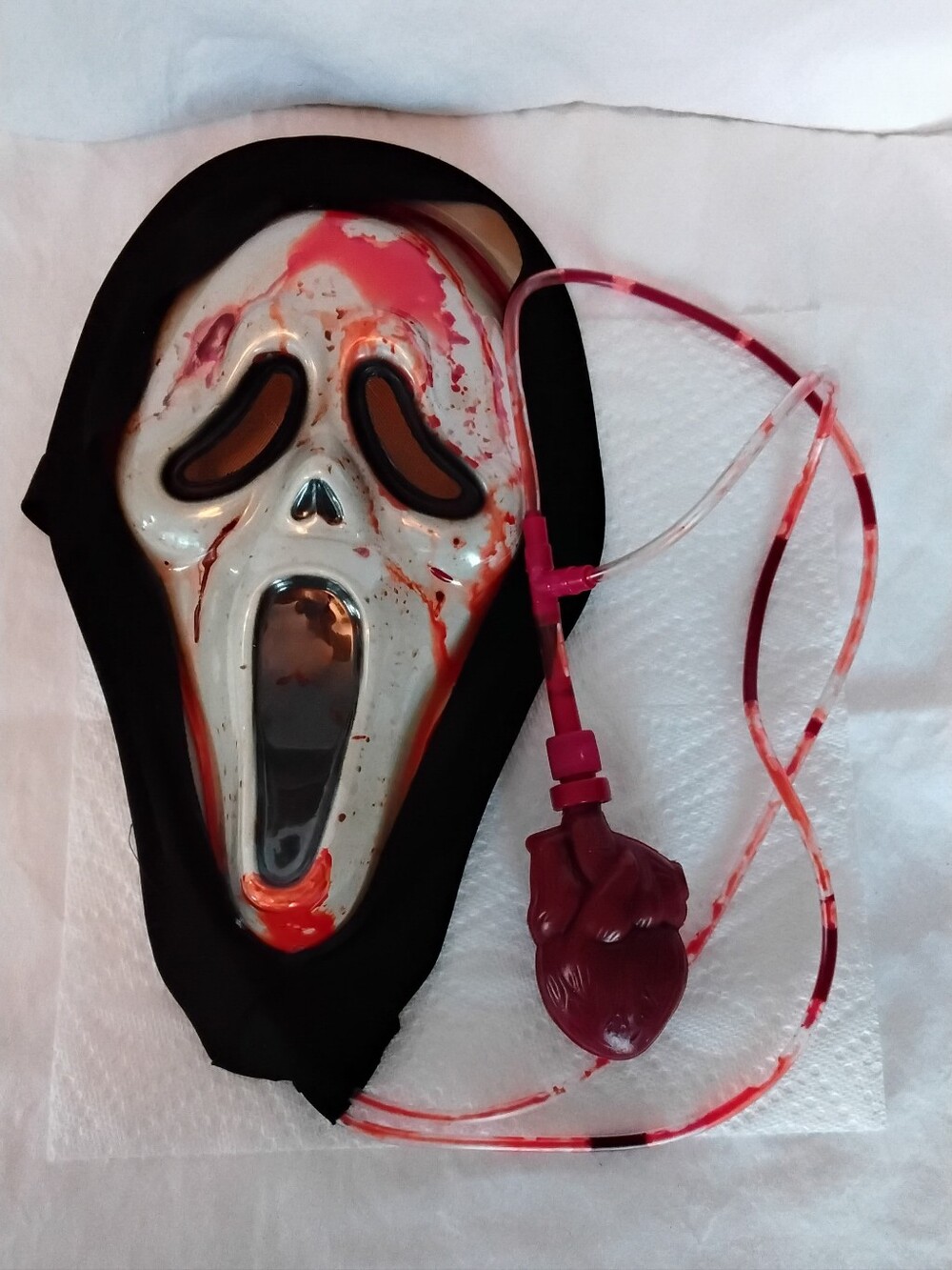 Vtg Kids Fun World Bleeding Ghost Face Mask